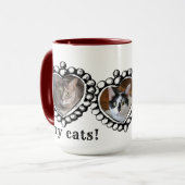 ik hou van mijn katten 3 Foto's Mok (Voorkant links)