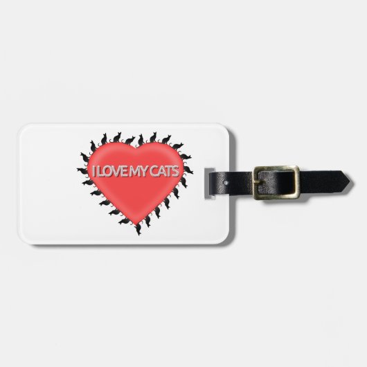 Ik hou van mijn katten bagagelabel (Voorkant horizontaal)