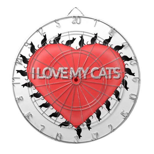 Ik hou van mijn katten dartbord (Voorkant)