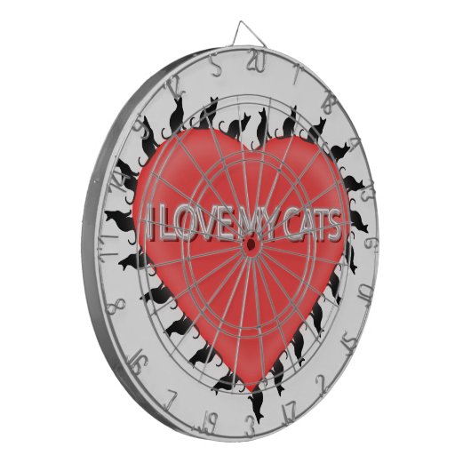Ik hou van mijn katten dartbord (Voorkant Links)