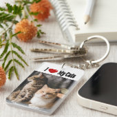 Ik hou van mijn katten Foto Sleutelhanger (Voorkant Rechts)