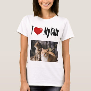 Ik hou van mijn katten foto t-shirt