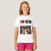 Ik hou van mijn katten foto t-shirt (Voorkant volledig)