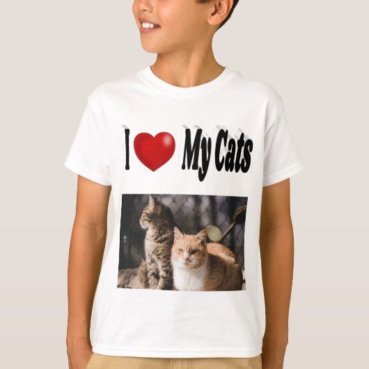 Ik hou van mijn katten foto t-shirt (Voorkant)