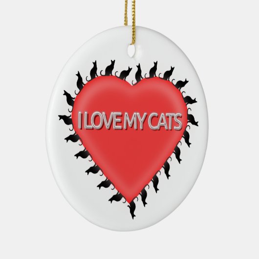 Ik hou van mijn katten keramisch ornament (Rechts)