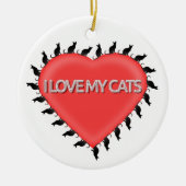 Ik hou van mijn katten keramisch ornament (Voorkant)