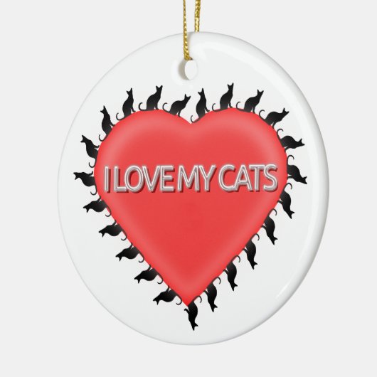 Ik hou van mijn katten keramisch ornament (Links)