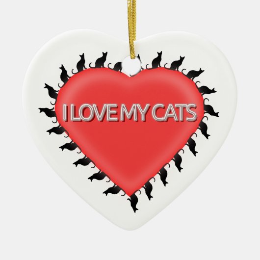 Ik hou van mijn katten keramisch ornament (Voorkant)
