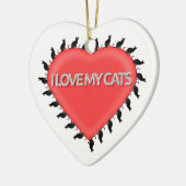 Ik hou van mijn katten keramisch ornament (Links)