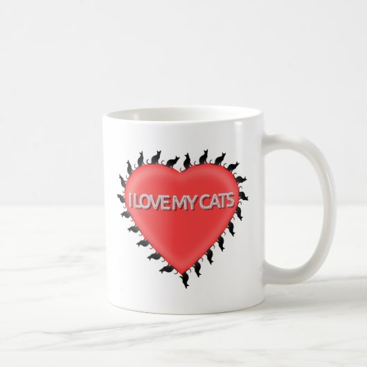 Ik hou van mijn katten koffiemok (Rechts)