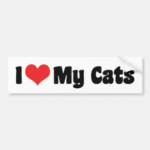 Ik hou van mijn katten met heel mijn hart - Katten Bumpersticker