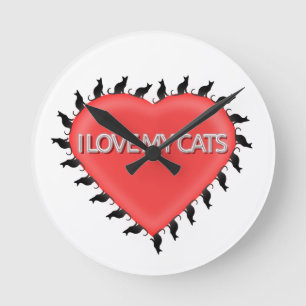 Ik hou van mijn katten ronde klok