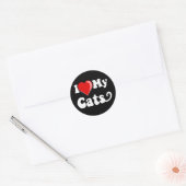 Ik hou van mijn katten ronde sticker (Envelop)