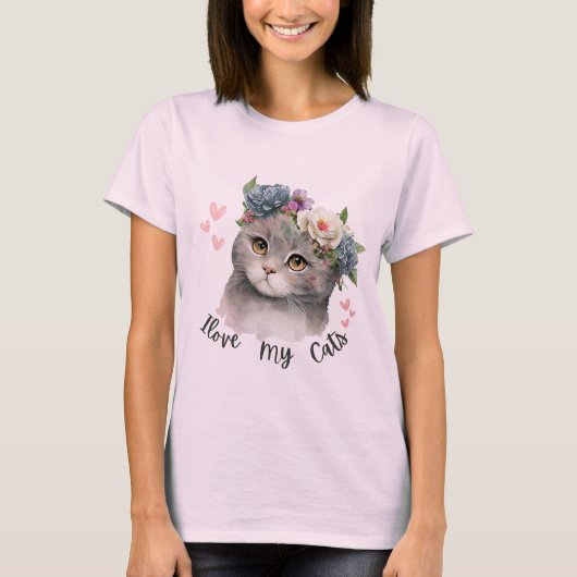 Ik hou van mijn katten t-shirt (Voorkant)