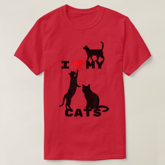 Ik hou van mijn katten t-shirt (Design voorkant)