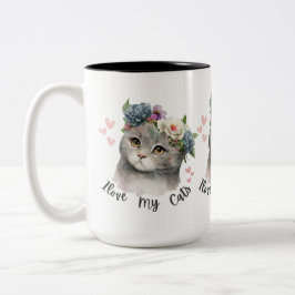 Ik hou van mijn katten tweekleurige koffiemok