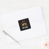 Ik hou van mijn katten vierkante sticker (Envelop)
