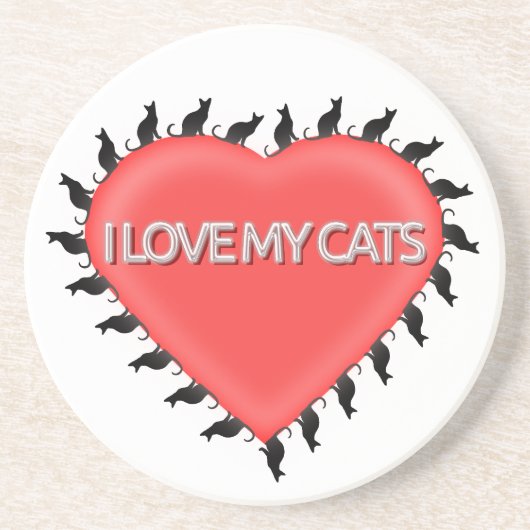 Ik hou van mijn katten zandsteen onderzetter (Voorkant)