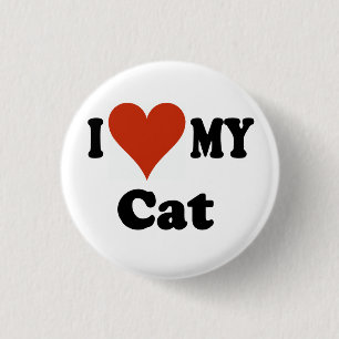 Ik hou van mijn kattencadeautjes en kleding ronde button 3,2 cm