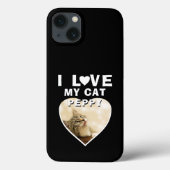 Ik hou van mijn kattenhartkat Naam Foto Zwart Case-Mate iPhone Case (Achterkant)