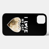 Ik hou van mijn kattenhartkat Naam Foto Zwart Case-Mate iPhone Case (Achterkant (horizontaal))