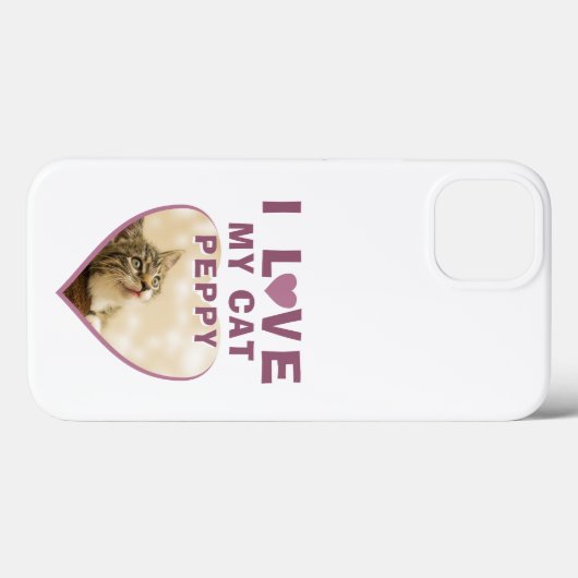 Ik hou van mijn kattenhartkat Naam Fotoroze Case-Mate iPhone Case (Achterkant (horizontaal))