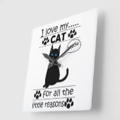 Ik hou van mijn kattenkat-Kat Vierkante Klok (Hoek)