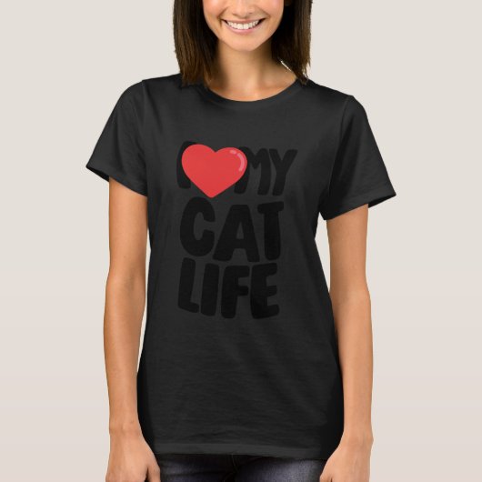Ik Hou Van Mijn Kattenleven T-shirt (Voorkant)