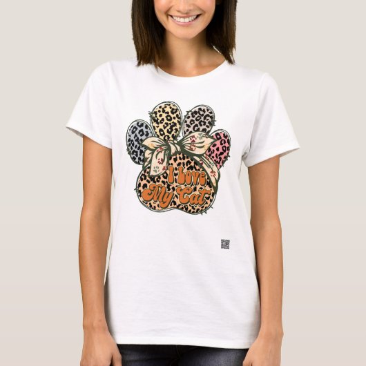Ik hou van mijn kattenpootafdruk t-shirt (Voorkant)