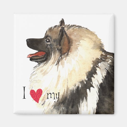 Ik hou van mijn Keeshond Magneet (Voorkant)