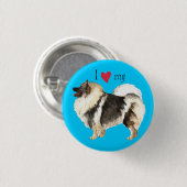 Ik hou van mijn Keeshond Ronde Button 3,2 Cm (Voorkant /achterkant)