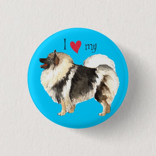 Ik hou van mijn Keeshond Ronde Button 3,2 Cm (Voorkant)