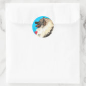 Ik hou van mijn Keeshond Ronde Sticker (Tas)