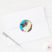 Ik hou van mijn Keeshond Ronde Sticker (Envelop)