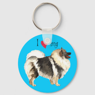 Ik hou van mijn Keeshond Sleutelhanger