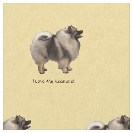 Ik hou van mijn keeshond stof (Close Up)