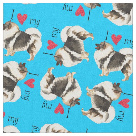 Ik hou van mijn Keeshond Stof (Close Up)