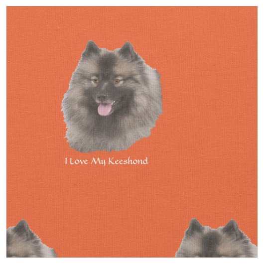 Ik hou van mijn keeshond stof (Close Up)