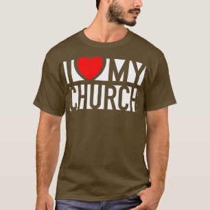 Ik hou van mijn kerk Familie Zondag Christelijke S T-shirt