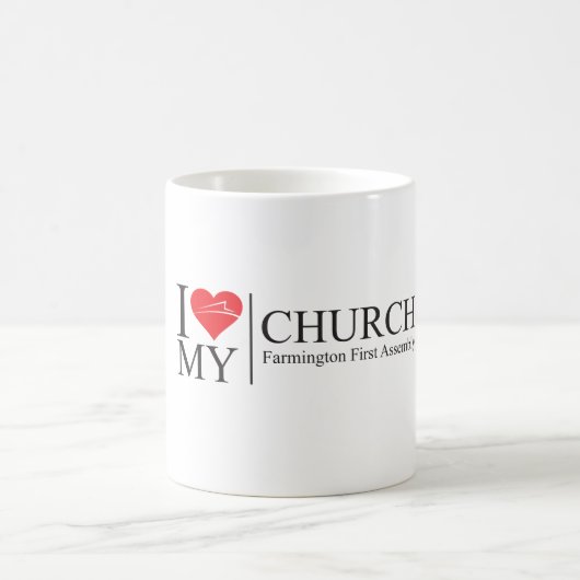 Ik hou van mijn kerk magische mok (Center)