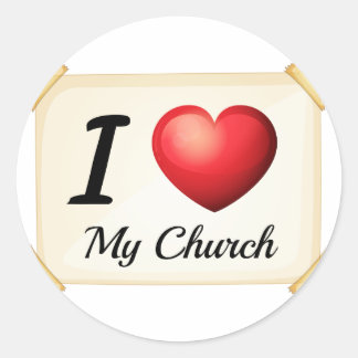 Ik hou van mijn kerk ronde sticker