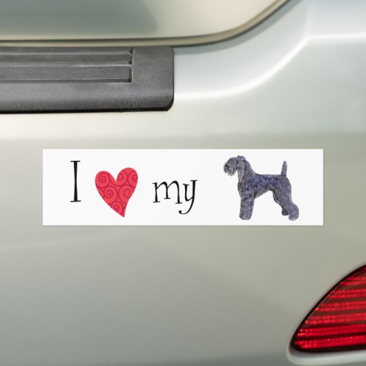 Ik hou van mijn Kerry Blue Terrier Bumpersticker (Op auto)