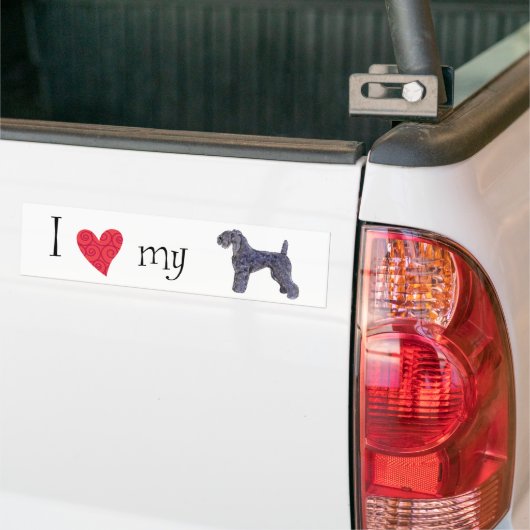 Ik hou van mijn Kerry Blue Terrier Bumpersticker (Op Truck)