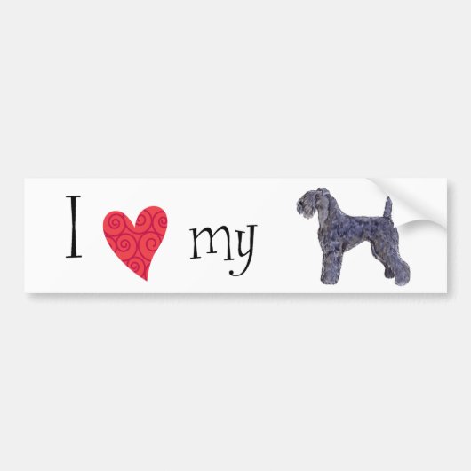 Ik hou van mijn Kerry Blue Terrier Bumpersticker (Voorkant)