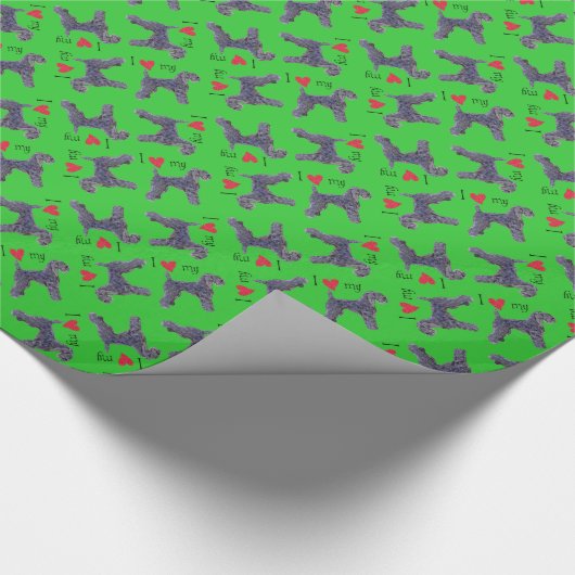 Ik hou van mijn Kerry Blue Terrier Cadeaupapier (Hoek)
