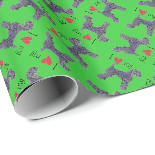 Ik hou van mijn Kerry Blue Terrier Cadeaupapier (Rol Hoek)