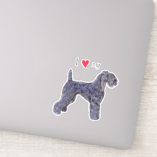Ik hou van mijn Kerry Blue Terrier Vinyl Sticker
