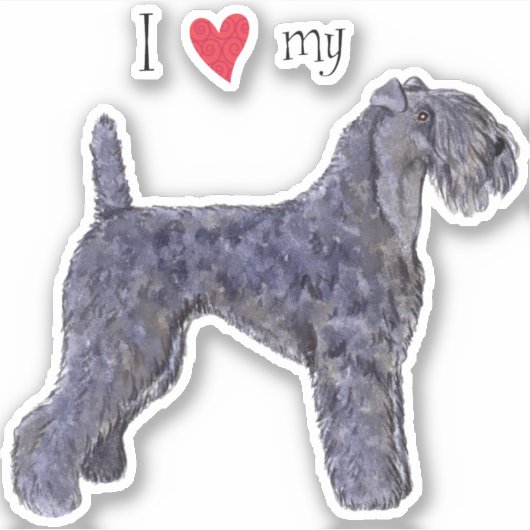Ik hou van mijn Kerry Blue Terrier Vinyl Sticker (Voorkant)