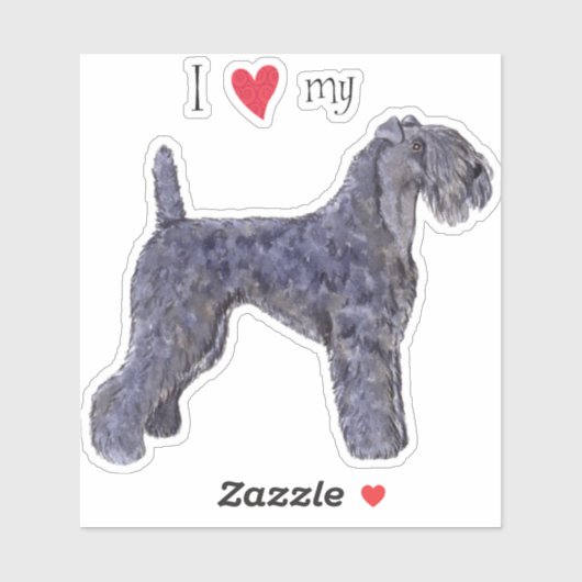 Ik hou van mijn Kerry Blue Terrier Vinyl Sticker (Vel)