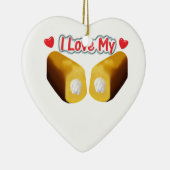 Ik hou van mijn kerstkerstversiering keramisch ornament (Rechts)